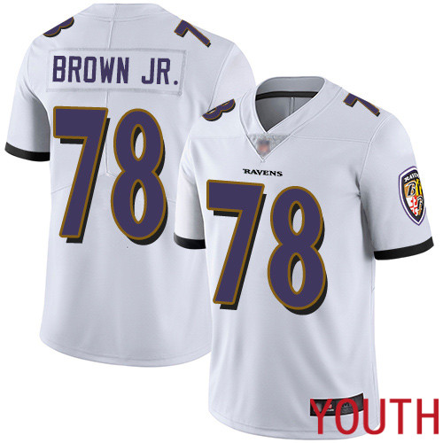 Baltimore Ravens Limited White Youth Orlando Brown Jr. Road Jersey NFL Football 78 Vapor Untouchable